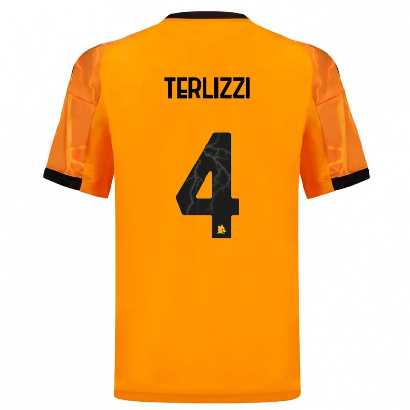 Danxen Mujer Camiseta Federico Terlizzi #4 Naranja Negro 2ª Equipación 2025/26 La Camisa
