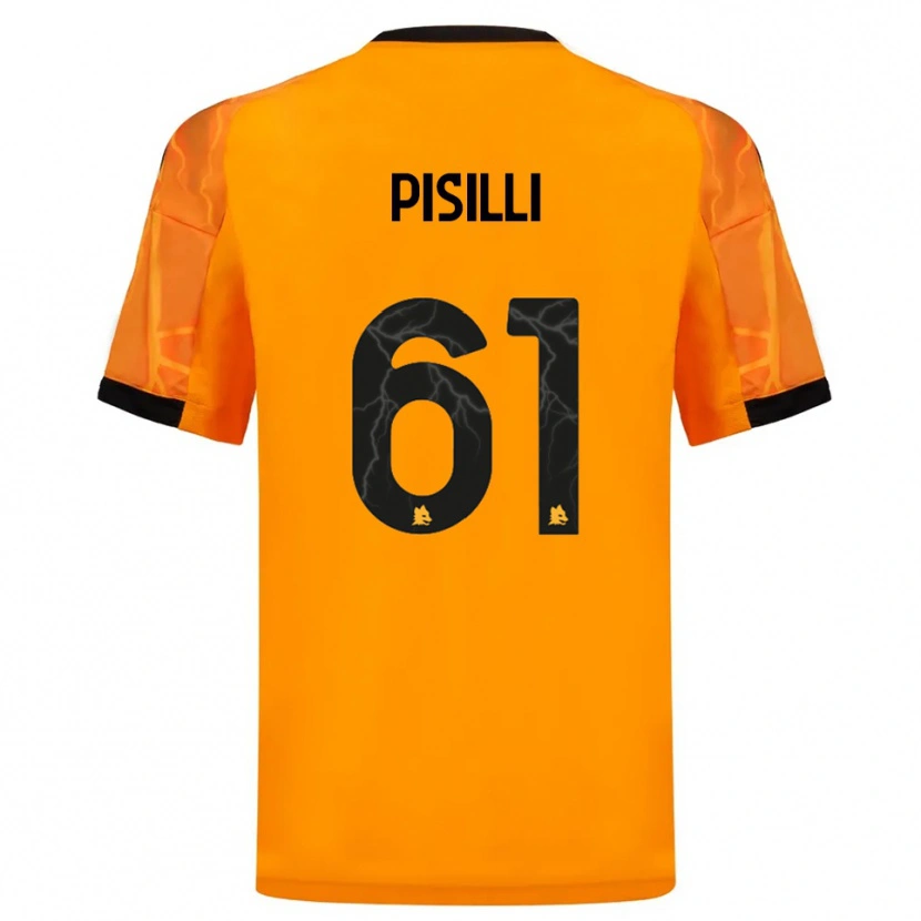 Danxen Mujer Camiseta Niccolò Pisilli #61 Naranja Negro 2ª Equipación 2025/26 La Camisa