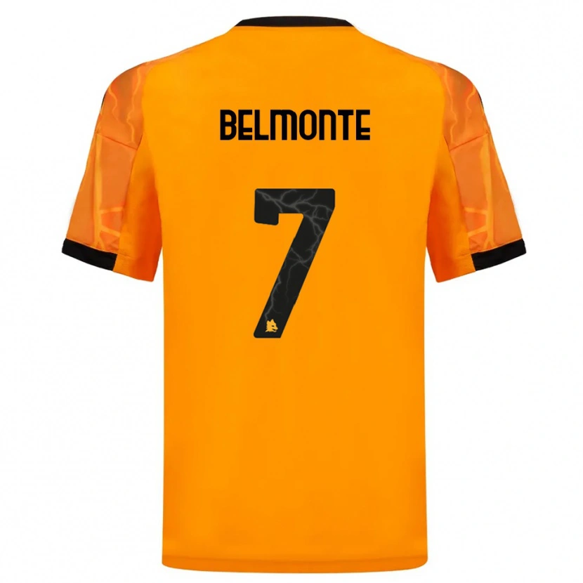 Danxen Mujer Camiseta Samuele Belmonte #7 Naranja Negro 2ª Equipación 2025/26 La Camisa