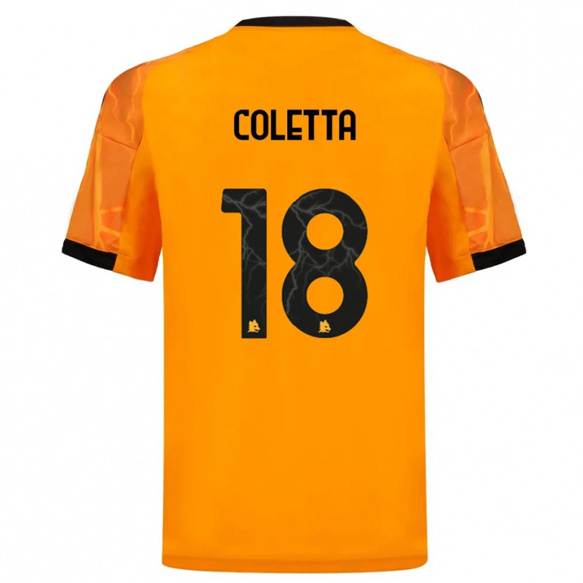 Danxen Mujer Camiseta Federico Coletta #18 Naranja Negro 2ª Equipación 2025/26 La Camisa
