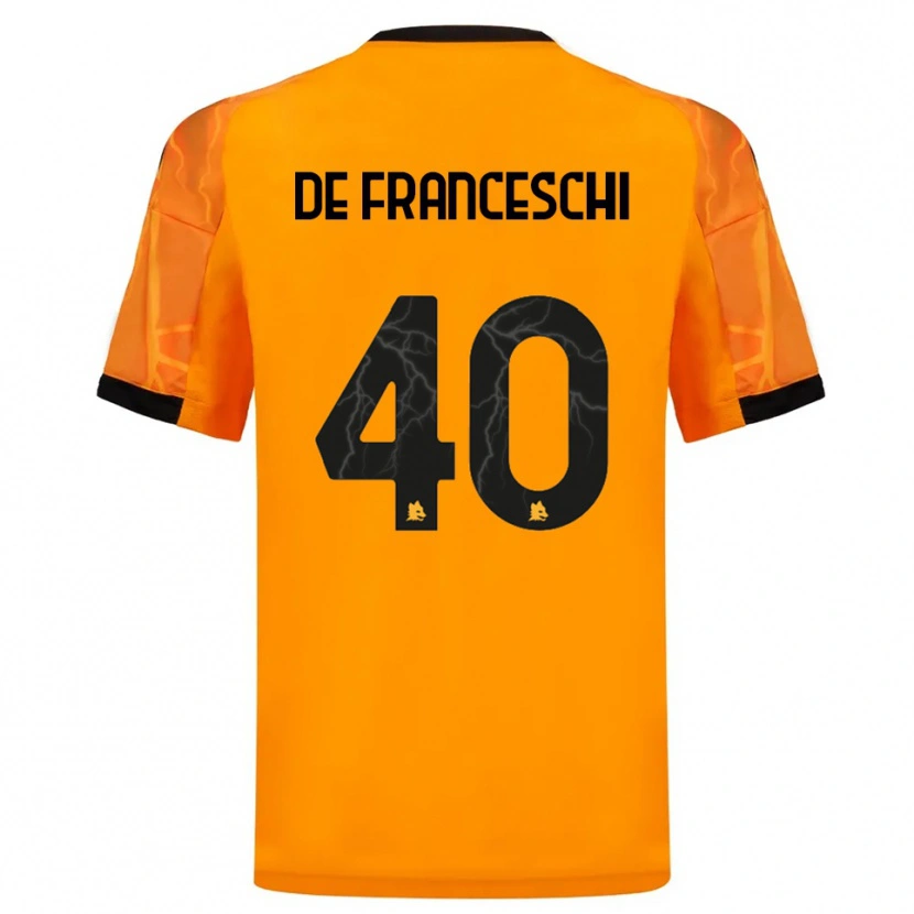 Danxen Mujer Camiseta Leonardo De Franceschi #40 Naranja Negro 2ª Equipación 2025/26 La Camisa