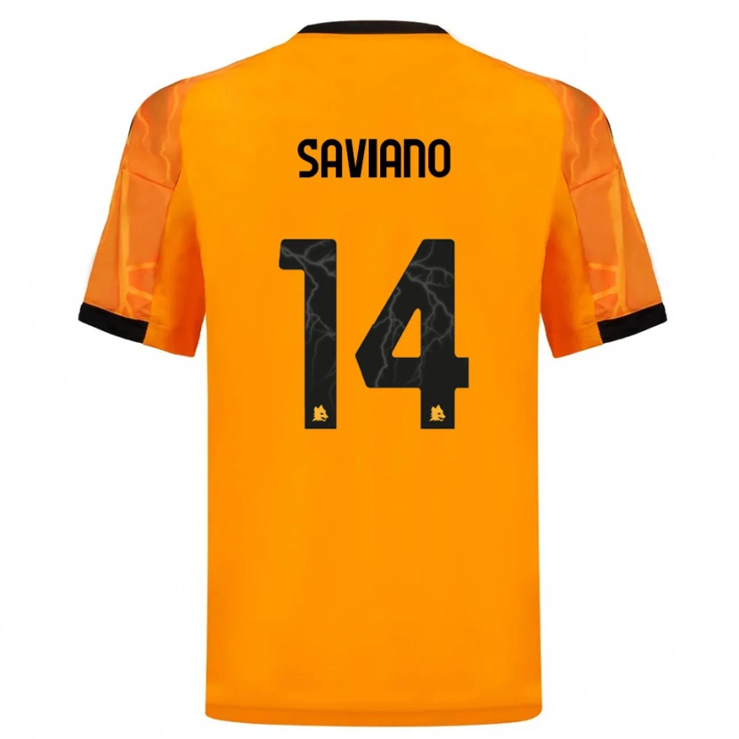Danxen Mujer Camiseta Giuseppe Saviano #14 Naranja Negro 2ª Equipación 2025/26 La Camisa
