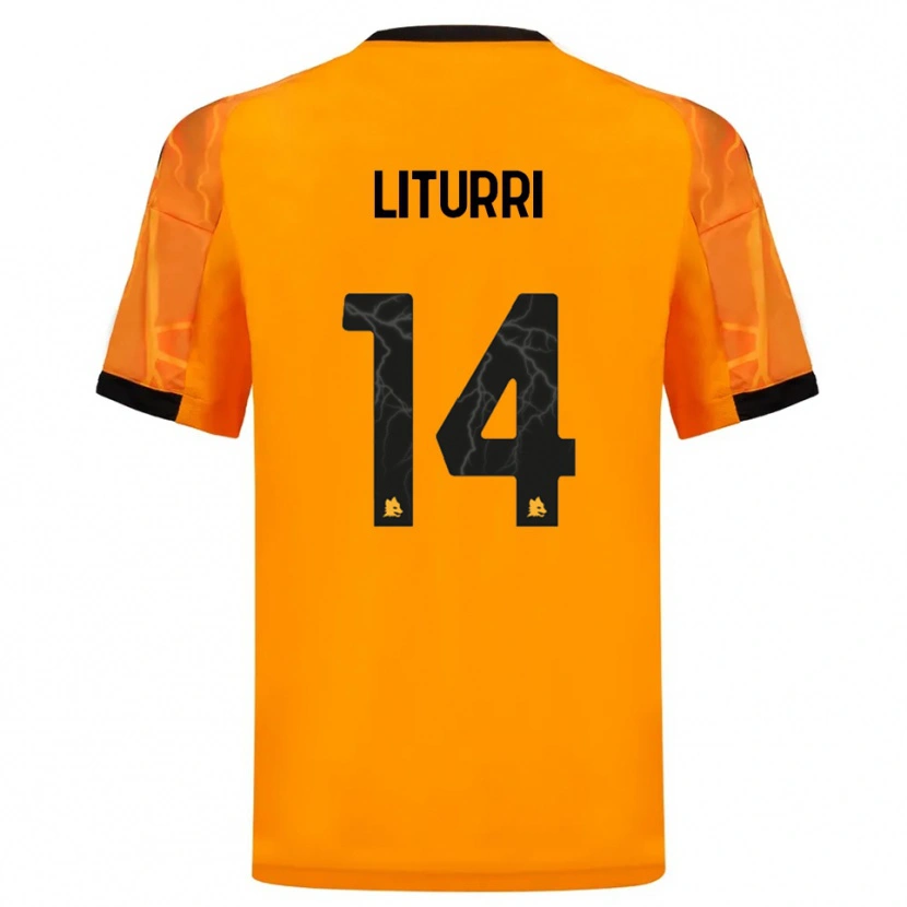 Danxen Mujer Camiseta Nicola Liturri #14 Naranja Negro 2ª Equipación 2025/26 La Camisa