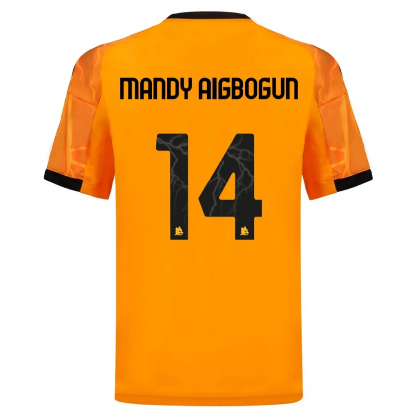 Danxen Mujer Camiseta Eseosa Mandy Aigbogun #14 Naranja Negro 2ª Equipación 2025/26 La Camisa