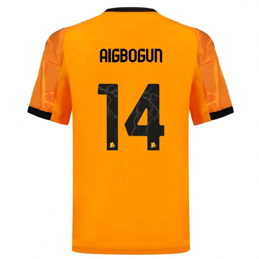 Danxen Mujer Camiseta Eseosa Aigbogun #14 Naranja Negro 2ª Equipación 2025/26 La Camisa