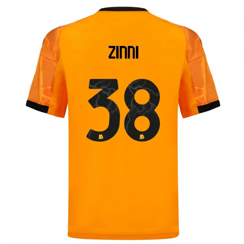 Danxen Mujer Camiseta Raul Zinni #38 Naranja Negro 2ª Equipación 2025/26 La Camisa