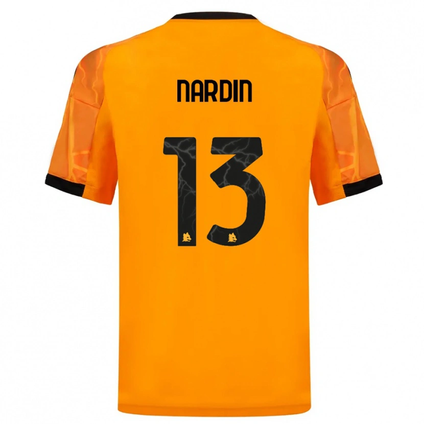 Danxen Mujer Camiseta Federico Nardin #13 Naranja Negro 2ª Equipación 2025/26 La Camisa