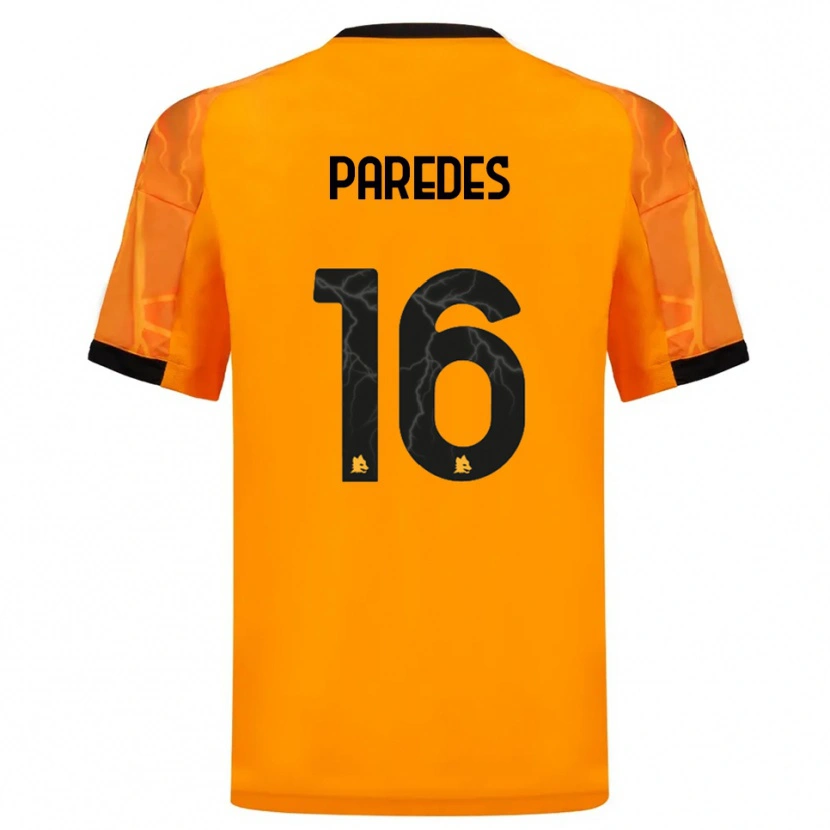Danxen Mujer Camiseta Leandro Paredes #16 Naranja Negro 2ª Equipación 2025/26 La Camisa