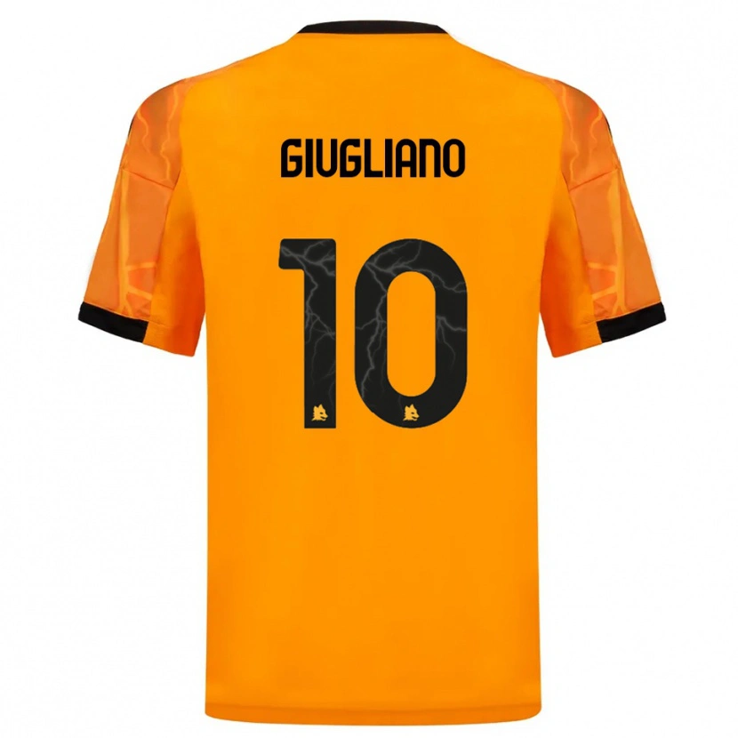 Danxen Mujer Camiseta Manuela Giugliano #10 Naranja Negro 2ª Equipación 2025/26 La Camisa