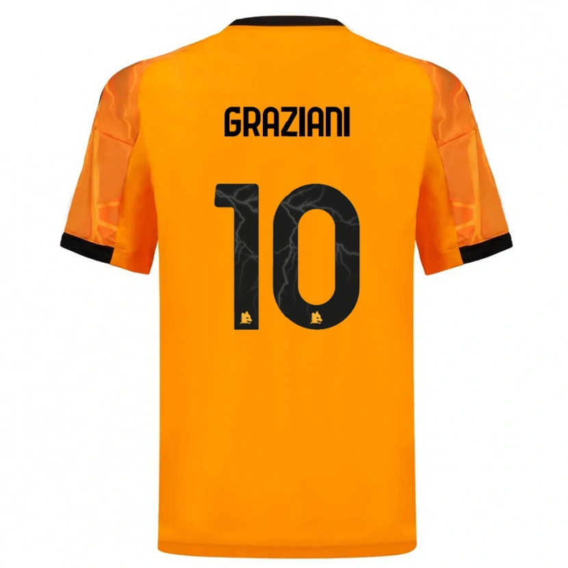 Danxen Mujer Camiseta Leonardo Graziani #10 Naranja Negro 2ª Equipación 2025/26 La Camisa