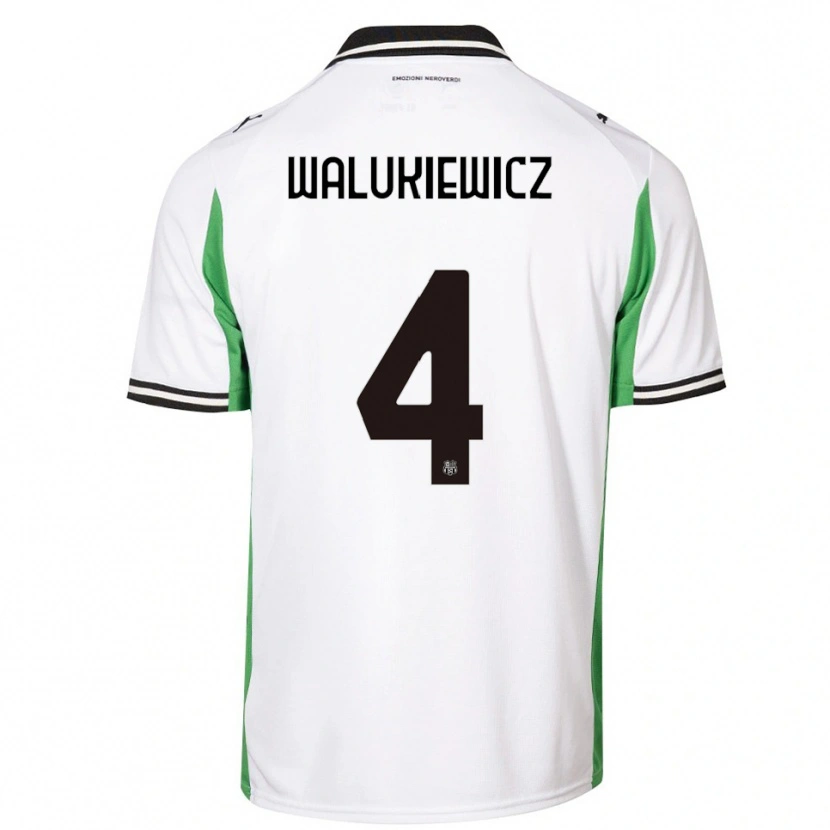 Danxen Mujer Camiseta Sebastian Walukiewicz #4 Blanco Verde Negro 2ª Equipación 2025/26 La Camisa
