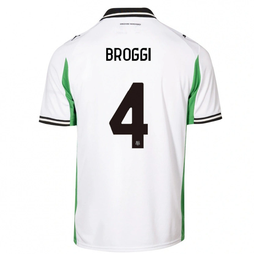 Danxen Mujer Camiseta Nicola Broggi #4 Blanco Verde Negro 2ª Equipación 2025/26 La Camisa