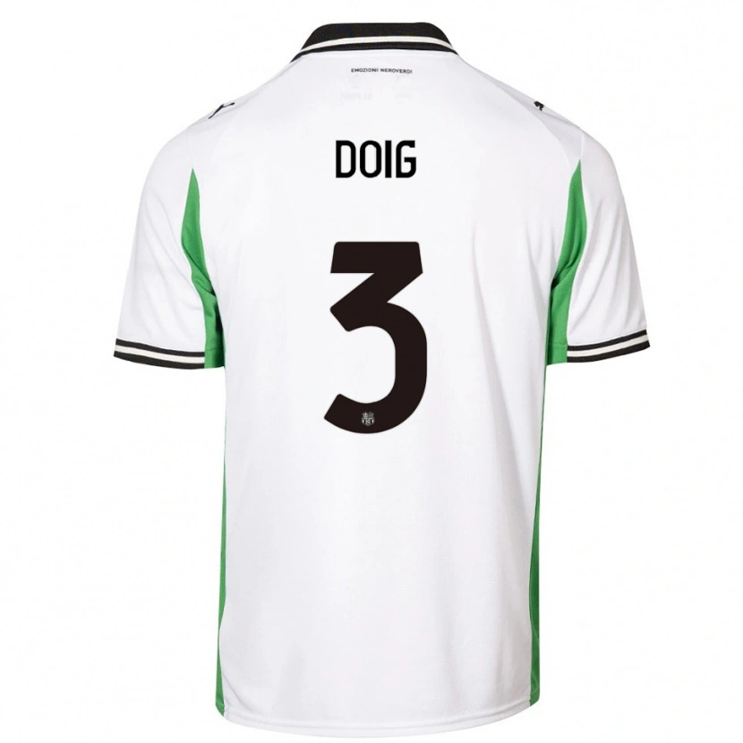 Danxen Mujer Camiseta Josh Doig #3 Blanco Verde Negro 2ª Equipación 2025/26 La Camisa