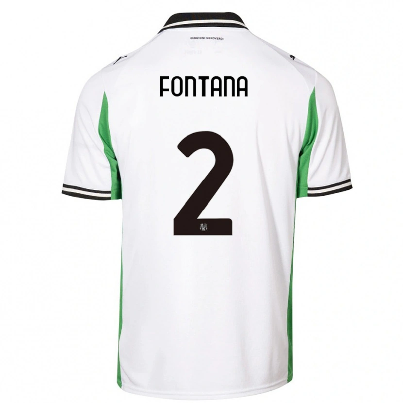 Danxen Mujer Camiseta Fabrizio Fontana #2 Blanco Verde Negro 2ª Equipación 2025/26 La Camisa