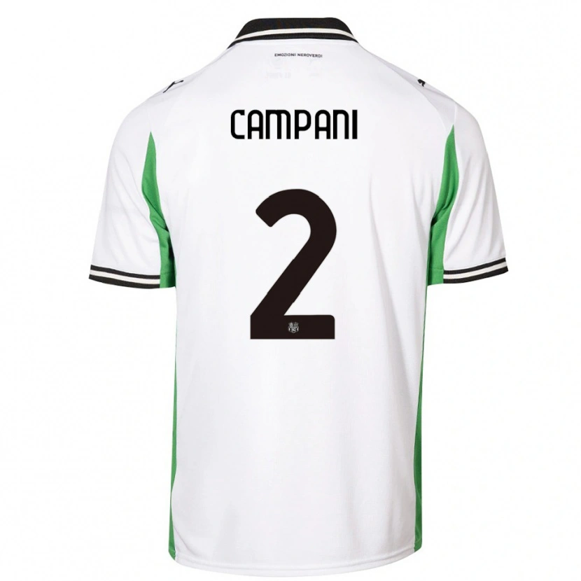 Danxen Mujer Camiseta Andrea Campani #2 Blanco Verde Negro 2ª Equipación 2025/26 La Camisa
