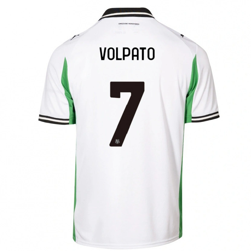Danxen Mujer Camiseta Cristian Volpato #7 Blanco Verde Negro 2ª Equipación 2025/26 La Camisa