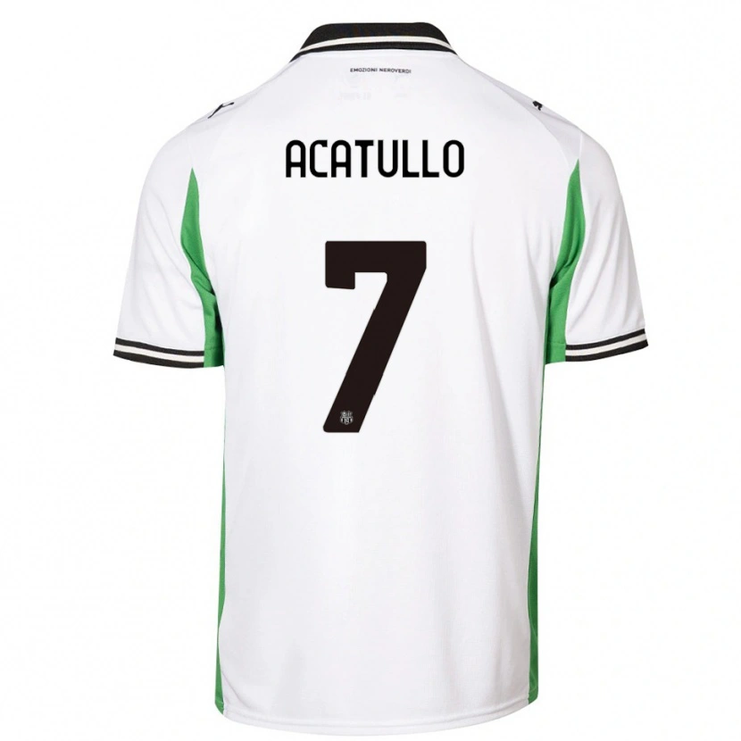 Danxen Mujer Camiseta Cristian Acatullo #7 Blanco Verde Negro 2ª Equipación 2025/26 La Camisa