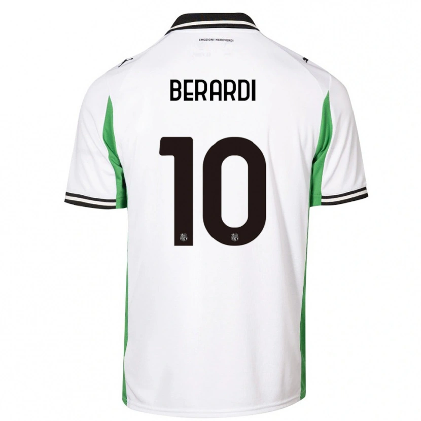 Danxen Mujer Camiseta Domenico Berardi #10 Blanco Verde Negro 2ª Equipación 2025/26 La Camisa