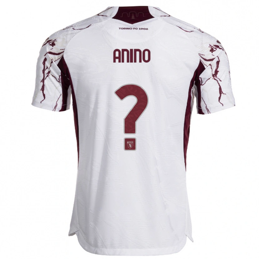 Danxen Mujer Camiseta Riccardo Anino #0 Blanco Borgoña 2ª Equipación 2025/26 La Camisa