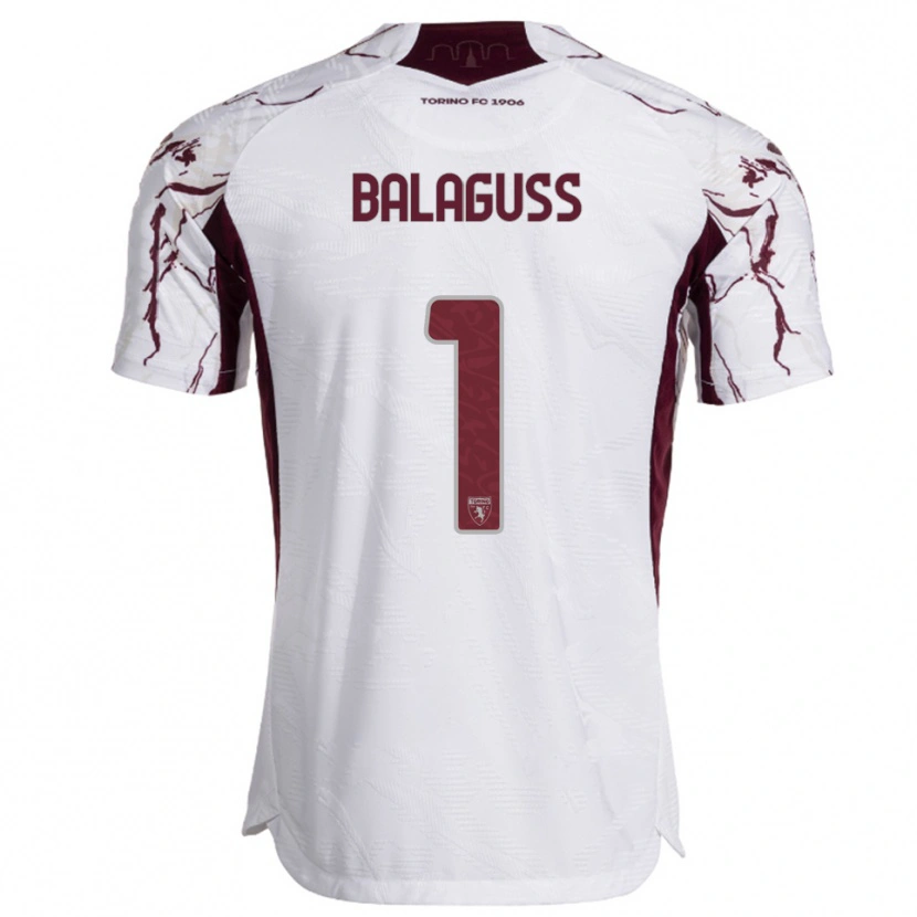 Danxen Mujer Camiseta Nils Balaguss #1 Blanco Borgoña 2ª Equipación 2025/26 La Camisa