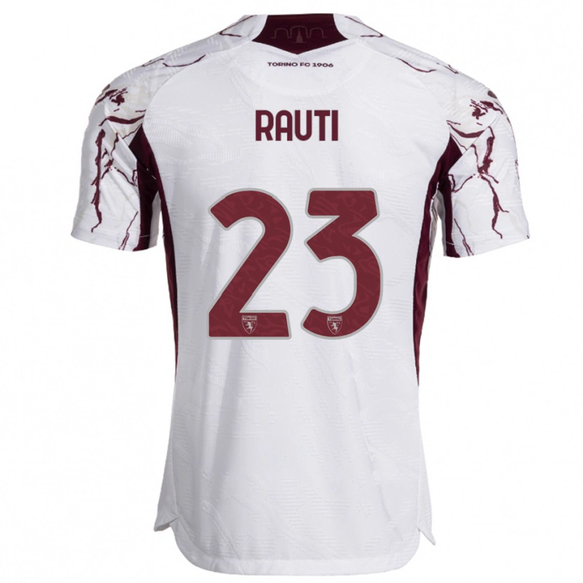 Danxen Mujer Camiseta Nicola Rauti #23 Blanco Borgoña 2ª Equipación 2025/26 La Camisa