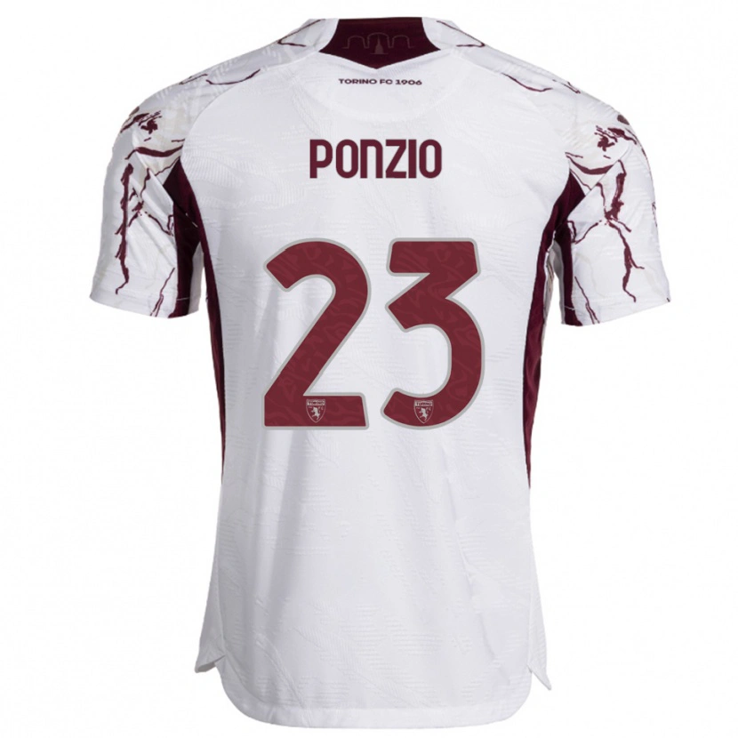 Danxen Mujer Camiseta Erika Ponzio #23 Blanco Borgoña 2ª Equipación 2025/26 La Camisa