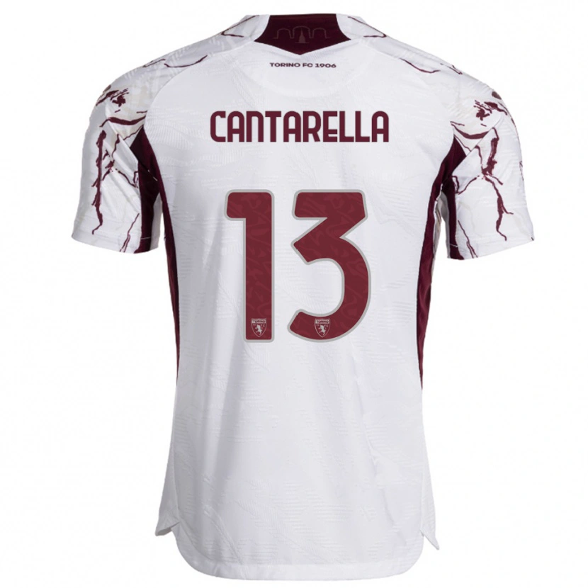 Danxen Mujer Camiseta Luca Cantarella #13 Blanco Borgoña 2ª Equipación 2025/26 La Camisa