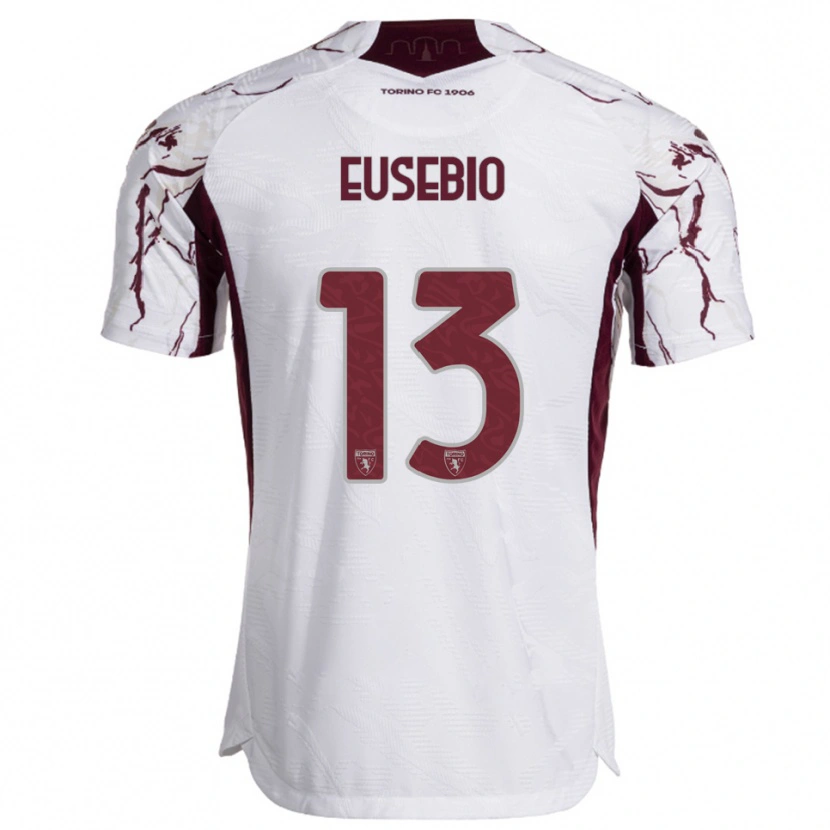 Danxen Mujer Camiseta Chiara Eusebio #13 Blanco Borgoña 2ª Equipación 2025/26 La Camisa