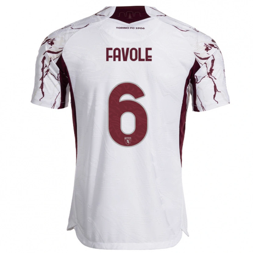 Danxen Mujer Camiseta Stefania Favole #6 Blanco Borgoña 2ª Equipación 2025/26 La Camisa