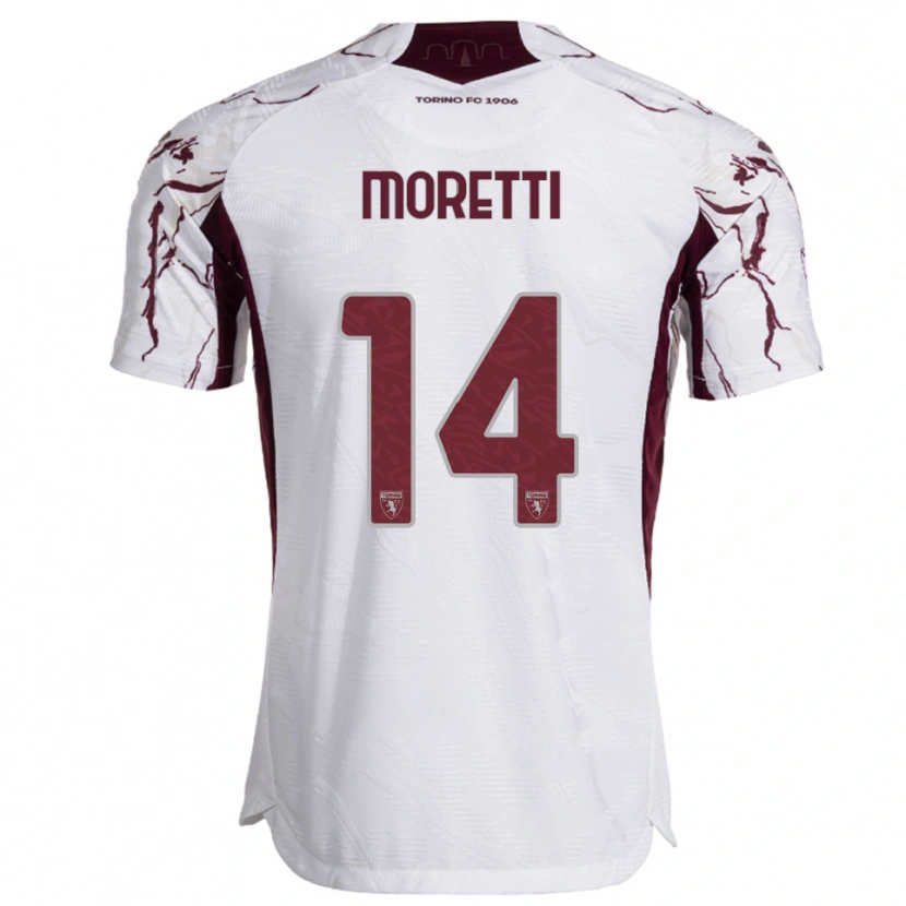 Danxen Mujer Camiseta Matias Moretti #14 Blanco Borgoña 2ª Equipación 2025/26 La Camisa