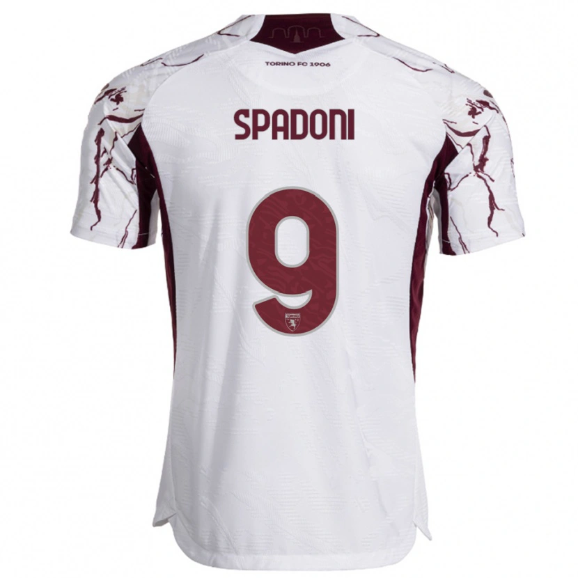 Danxen Mujer Camiseta Arthur Spadoni #9 Blanco Borgoña 2ª Equipación 2025/26 La Camisa