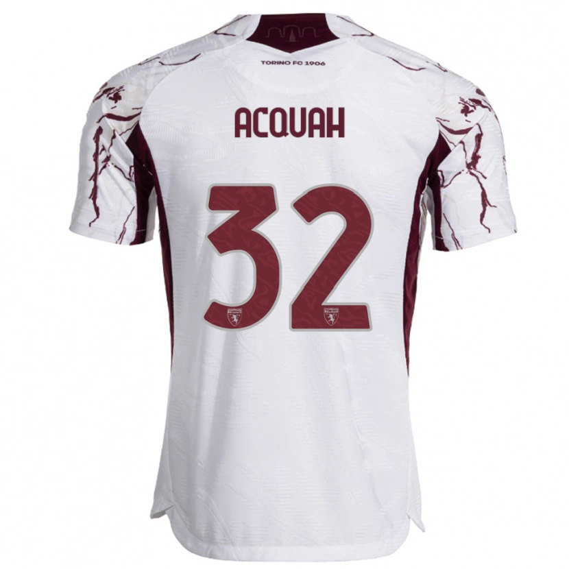 Danxen Mujer Camiseta Wisdom Acquah #32 Blanco Borgoña 2ª Equipación 2025/26 La Camisa
