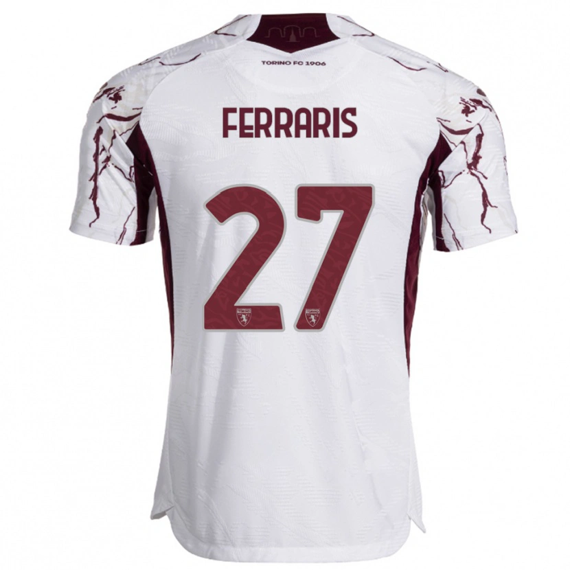 Danxen Mujer Camiseta Lorenzo Ferraris #27 Blanco Borgoña 2ª Equipación 2025/26 La Camisa