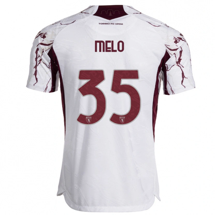 Danxen Mujer Camiseta Rafael Melo #35 Blanco Borgoña 2ª Equipación 2025/26 La Camisa