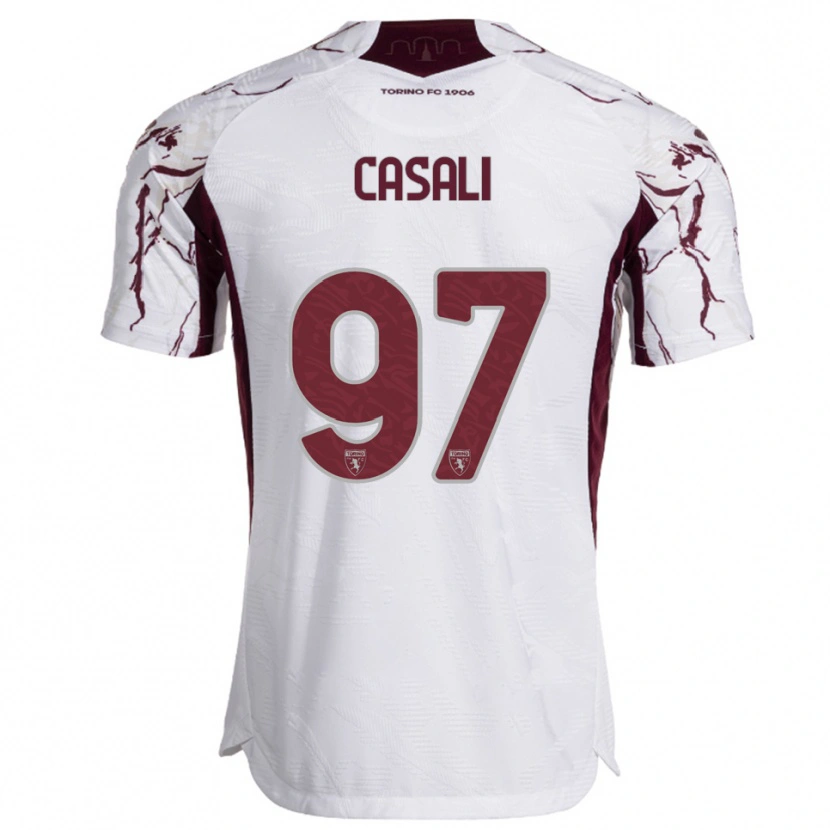 Danxen Mujer Camiseta Michele Casali #97 Blanco Borgoña 2ª Equipación 2025/26 La Camisa