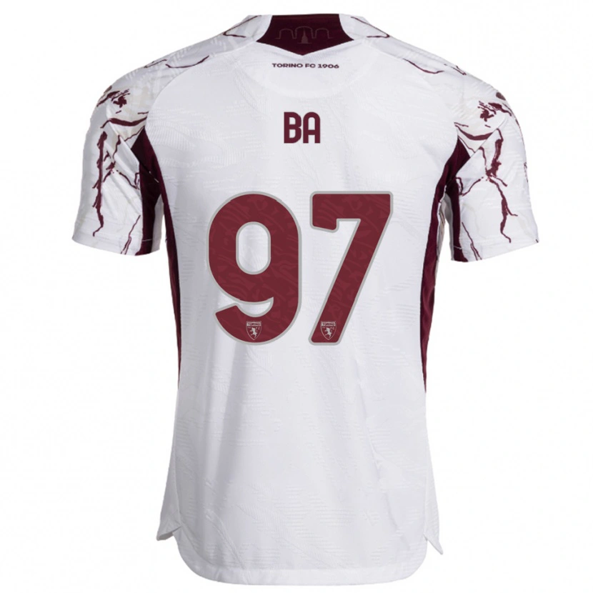 Danxen Mujer Camiseta El-Hadji Ba #97 Blanco Borgoña 2ª Equipación 2025/26 La Camisa