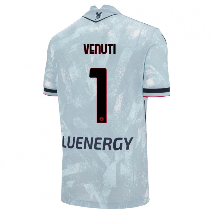 Danxen Mujer Camiseta Gioele Venuti #1 Azul Claro Negro 2ª Equipación 2025/26 La Camisa