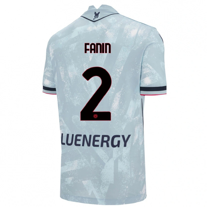 Danxen Mujer Camiseta Alessandro Fanin #2 Azul Claro Negro 2ª Equipación 2025/26 La Camisa