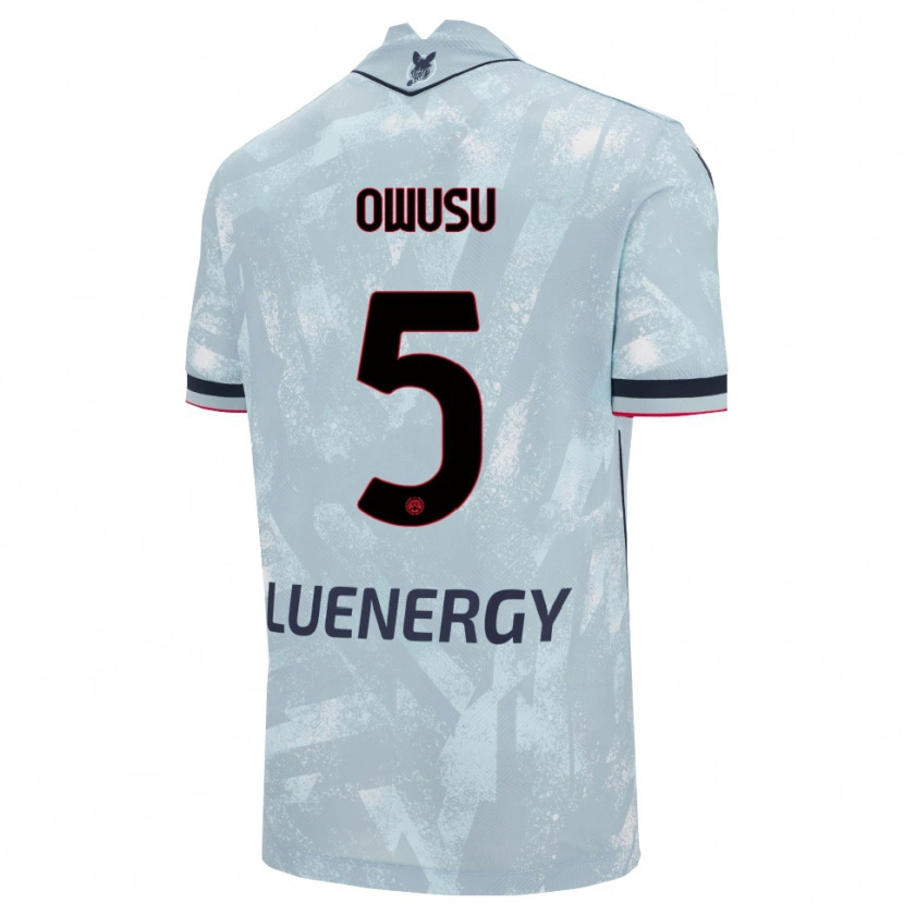 Danxen Mujer Camiseta Robert Owusu #5 Azul Claro Negro 2ª Equipación 2025/26 La Camisa
