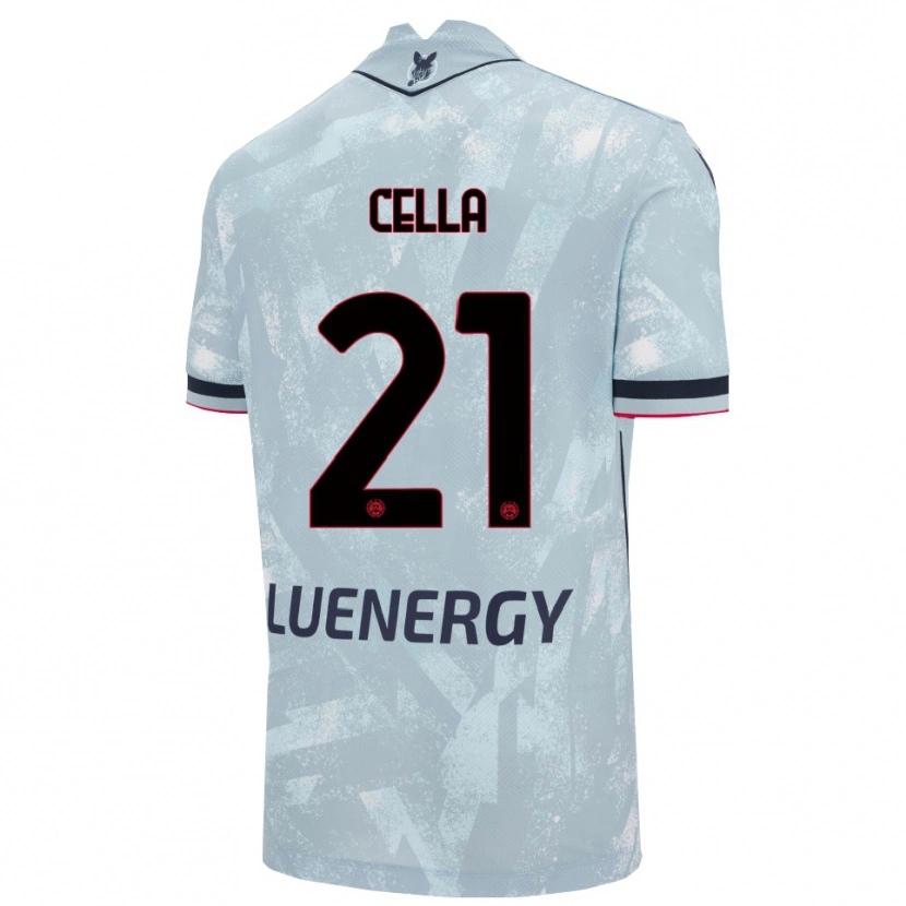 Danxen Mujer Camiseta Leonardo Cella #21 Azul Claro Negro 2ª Equipación 2025/26 La Camisa