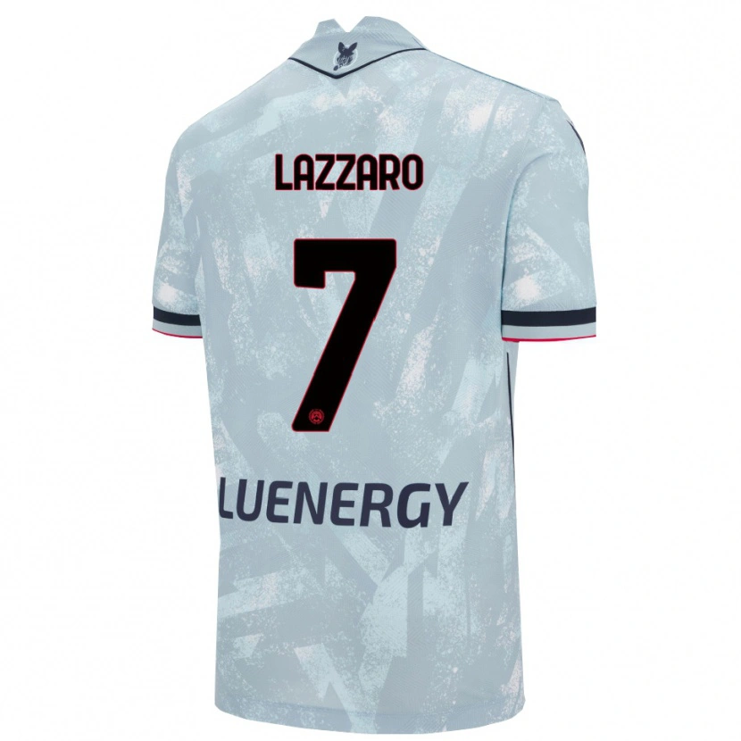 Danxen Mujer Camiseta Davide Lazzaro #7 Azul Claro Negro 2ª Equipación 2025/26 La Camisa