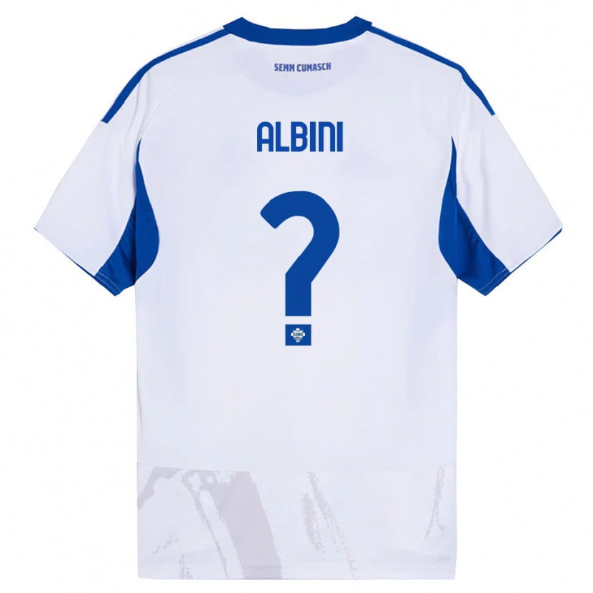 Danxen Mujer Camiseta Matteo Albini #0 Blanco Azul 2ª Equipación 2025/26 La Camisa