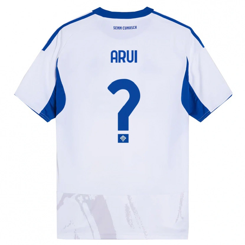 Danxen Mujer Camiseta Stefano Arui #0 Blanco Azul 2ª Equipación 2025/26 La Camisa