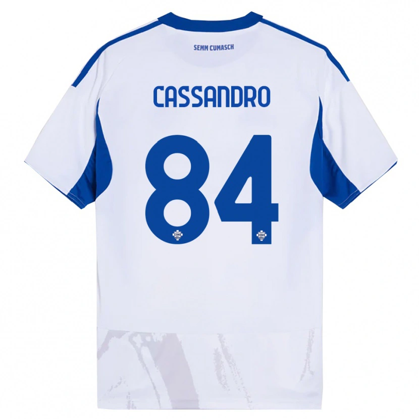 Danxen Mujer Camiseta Tommaso Cassandro #84 Blanco Azul 2ª Equipación 2025/26 La Camisa