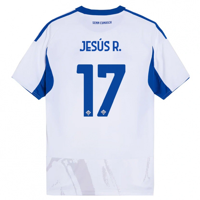 Danxen Mujer Camiseta Jesús Rodríguez #17 Blanco Azul 2ª Equipación 2025/26 La Camisa