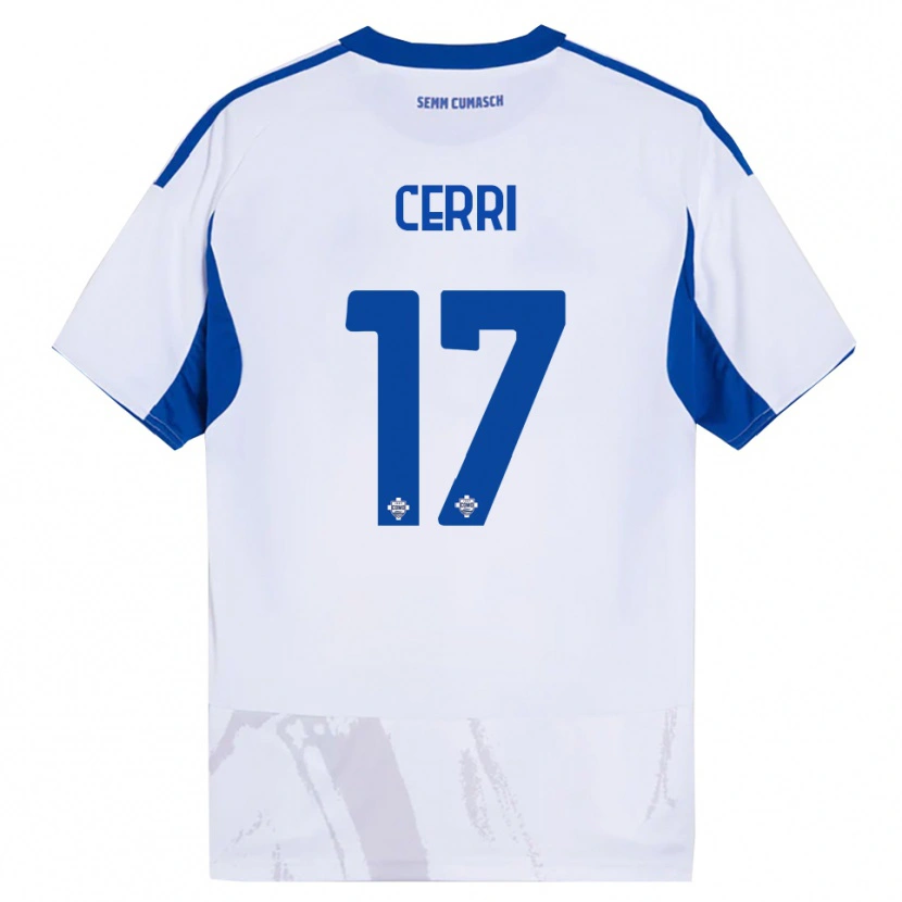 Danxen Mujer Camiseta Alberto Cerri #17 Blanco Azul 2ª Equipación 2025/26 La Camisa