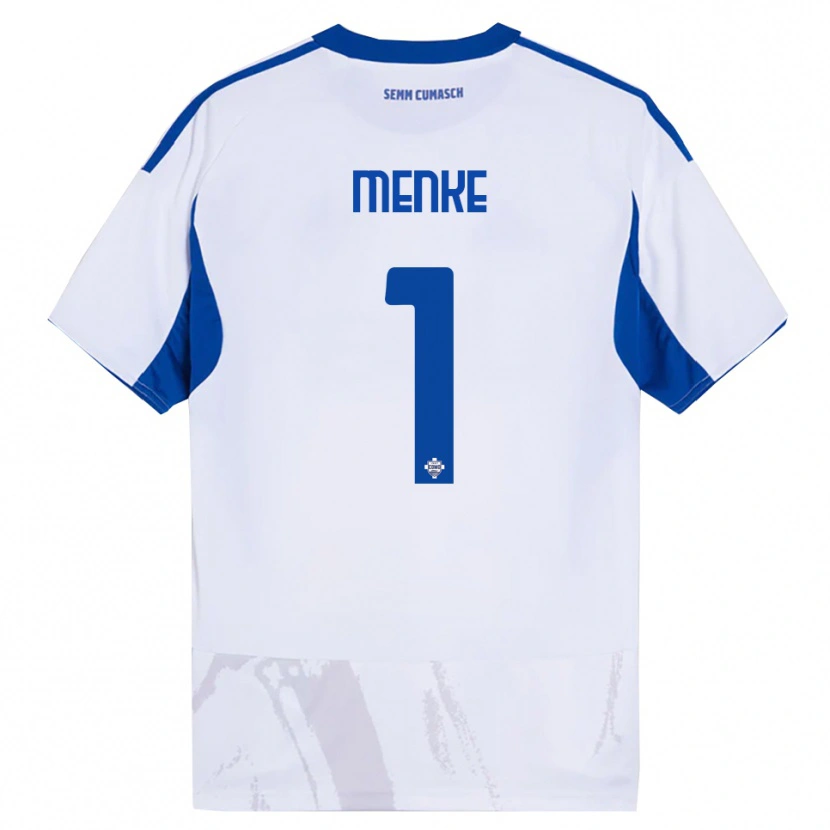 Danxen Mujer Camiseta Henrique Menke #1 Blanco Azul 2ª Equipación 2025/26 La Camisa