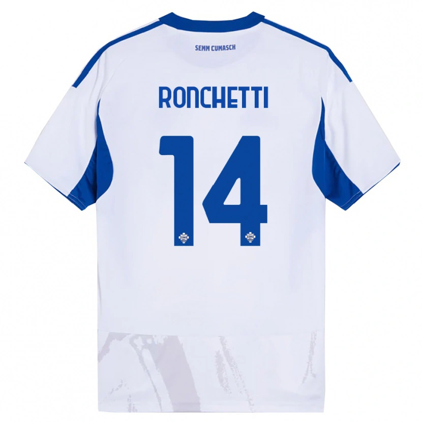 Danxen Mujer Camiseta Fabio Ronchetti #14 Blanco Azul 2ª Equipación 2025/26 La Camisa
