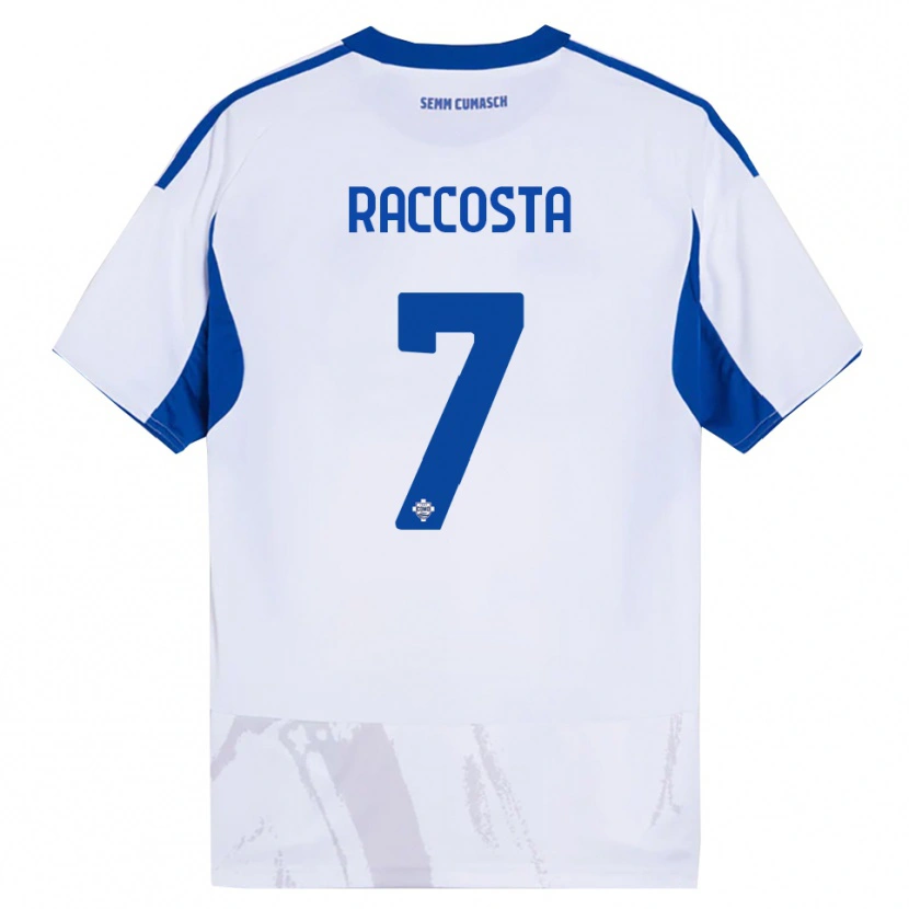 Danxen Mujer Camiseta Jacopo Raccosta #7 Blanco Azul 2ª Equipación 2025/26 La Camisa