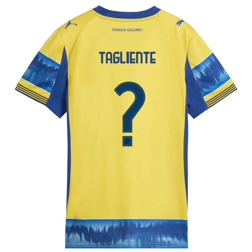 Danxen Mujer Camiseta Anthony Tagliente #0 Amarillo Azul 2ª Equipación 2025/26 La Camisa